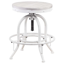 SOUTHERN ENTERPRISES Sei Furniture Industrial Adjustable Swivel Bar Stool In In White