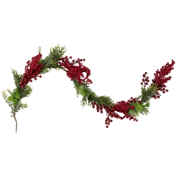 NORTHLIGHT 5' X 12" Berry And Frosted Pine Christmas Garland - Unlit In Red