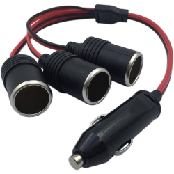 DOLAER 1 to 3 Car Cigarette Lighter 12V 24V Power Charger Adapter 3 Way Socket Splitter Female Socket Plug Extension Cord Cable