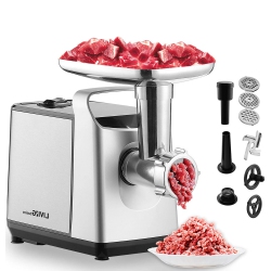 LIVINGBASICS Electric Meat Grinder With Sausage Stuffer Maker, Max 3000W Stainless Steel Food Processor Veggies Shredder