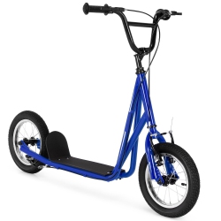 SLICKBLUE Height Adjustable Kid Kick Scooter With 12 Inch Air Filled Wheel-Navy