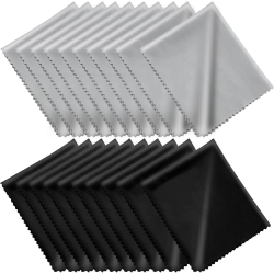 DOLAER Microfiber Cleaning Cloths (6'x7') 20 Pack In Individual Vinyl Pouch, Ckanday Glasses Cleaning Cloth for Eyeglasses Phone Screens Electronics