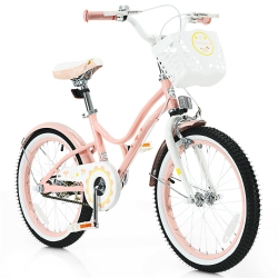 SLICKBLUE 18 Inch Kids Adjustable Bike Toddlers With Training Wheels-Pink
