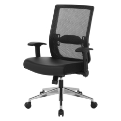 OFFICE STAR Matrix Back Manager's Office Chair With Bonded Leather Seat In Black