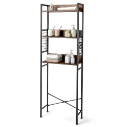 COSTWAY 3-Tier Over-The-Toilet Storage Rack Bathroom Organizer Space Saver Rustic In Brown