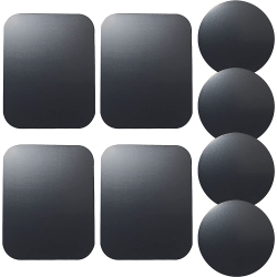 DOLAER Replacement Metal Plates Set (8 Pack) for Magnetic Car Phone Holders, Wall, Air Vent Mounts, Cases, Magnets. Kit Of 4 Round And 4 Rectangular
