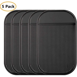 DOLAER Car Dashboard Non Slip Mat, 5-Pack Anti-Slide Sticky Extra-Thick Dash Pad for Radar Detector, Cell Phone, Keys, Glass, Mirrors, Metal, Gps