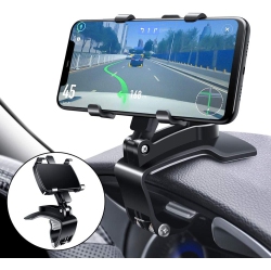 DOLAER Car Phone Mount, Cell Phone Holder for Car 360 Degree Rotation Dashboard Clip Mount Car Phone Stand Compatible for Iphone 11/ 12 Pro Max Xs