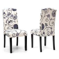 SLICKBLUE Set Of 2 Modern Tufted Dining Chairs With Padded Seat