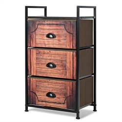 SLICKBLUE 3 Drawer Fabric Dresser Storage Tower Nightstand