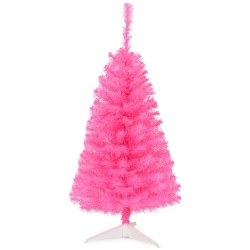 SLICKBLUE Unlit Mini Artificial Tree With Plastic Stand, Ideal for Christmas Or Halloween Decor