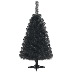 SLICKBLUE Unlit Mini Artificial Tree With Plastic Stand, Ideal for Christmas Or Halloween Decor