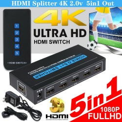 YELLOW-PRICE HDMI Switch With Ir Remote Control Supports 4K60Hz 3D HD for Ps4 Xbox Apple Tv