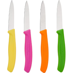 VICTORINOX 4-Piece Set Of 3.25 Inch Swiss Classic Paring Knives With Straight Edge, Spear Point