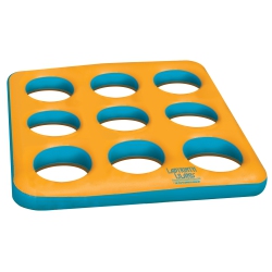 SWIM CENTRAL 80" And Blue Inflatable Circular Pattern Island Square Pool Float Toy In Yellow