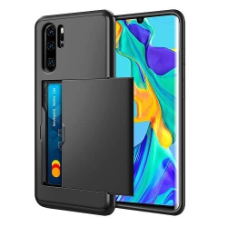 SUPERSHIELD for Huawei P30 Pro Shockproof Card Slot Wallet Heavy Duty Case Tough 360 Cover Case In Black
