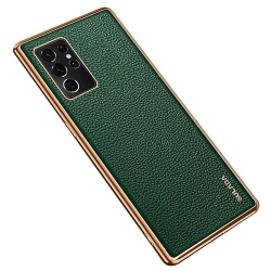 SULADA Samsung Galaxy S21 Ultra Case Leather Soft Luxury Stream Plating Elegant Cover Samsung S21 Ultra Case In Green