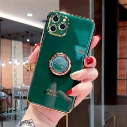 SUPERSHIELD for Apple Iphone 11 Pro Dark Ring Case Luxury Stream Plating Elegant Cover Case In Green