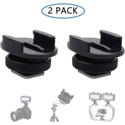 DOLAER Suptig Mount Light Adapter Cold Shoe Mount Adapter for Slr Camera Gopro Camera Suptig Light And Other Action Cameras (2 Pack) In Black