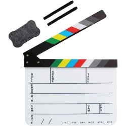 DOLAER Acrylic Film Directors Clapboard, Hollywood Filming Slate Movie Clapboard Decoration Larger Scene Clapper Board \w A Magnetic Blackboard
