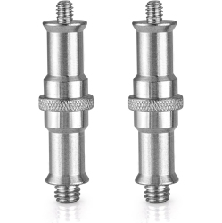 DOLAER 2 Pieces Standard 1/4 to 3/8 Inch Metal Male Convertor Threaded Screw Adapter Spigot Stud for Studio Light Stand, Hotshoe/coldshoe Adapter