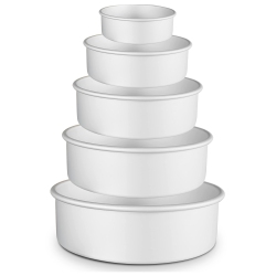 EASYSWEETZ Round Cake Pan 2” Deep – Set Of 5