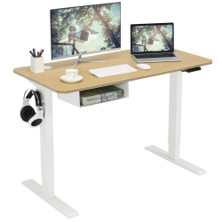 SLICKBLUE 48 Inches Electric Standing Adjustable Desk With Control Panel And USB Port-Beige