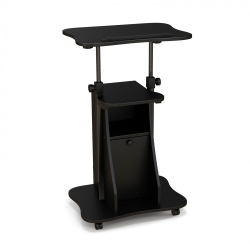 SLICKBLUE Portable Standing Desk Cart With Tilting Surface And Cabinet, Adjustable Height