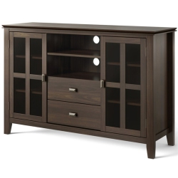 SIMPLI HOME Artisan Wood 53" Transitional Tv Media Stand In Tobacco for Tvs Up to 60" In Brown