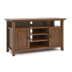 SIMPLI HOME Amherst 54" Solid Wood Tv Stand In Medium Saddle In Brown