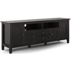 SIMPLI HOME Warm Shaker Wood 72" Transitional Tv Media Stand In Hickory for Tvs Up to 80" In Brown