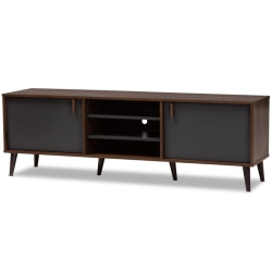 BOWERY HILL Modern Tv Stand In And Dark Grey In Brown