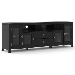 SIMPLI HOME Cosmopolitan 72" Solid Wood Tv Media Stand In In Black
