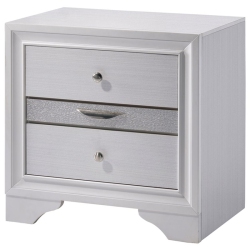 FURNITURE OF AMERICA Laren Contemporary Solid Wood 3-Drawer Nightstand In In White