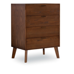 LINON Moore Four Drawer Wood Chest In Walnut