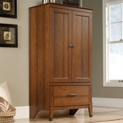 SAUDER Carson Forge Armoire In Washington Cherry