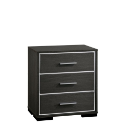 FURNITURE OF AMERICA Henly Contemporary Wood 3-Drawer Nightstand In Warm In Gray