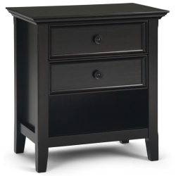 SIMPLI HOME Amherst Wood 24" Transitional Bedside Nightstand Table In Hickory In Brown