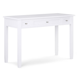 SIMPLI HOME Warm Shaker Wood Transitional 48" Writing Office Desk In In White