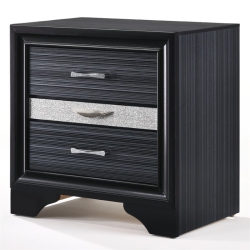 ACME FURNITURE Acme Naima Square 3 Drawers Nightstand In In Black