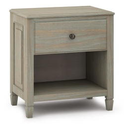 SIMPLI HOME Connaught Wood 24" Traditional Bedside Nightstand Table In In Gray