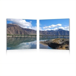 BAXTON STUDIO Causeway Through The Mountains Mounted Print Diptych In Multicolor