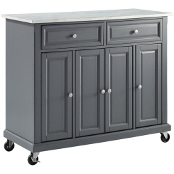 CROSLEY FURNITURE Avery Faux Marble Top Kitchen Cart In In Gray
