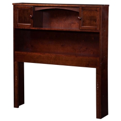 AFI Newport Twin Solid Wood Bookcase Headboard With Device Charger In Walnut