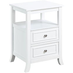CONVENIENCE CONCEPTS Melbourne Two-Drawer End Table In Wood Finish In White