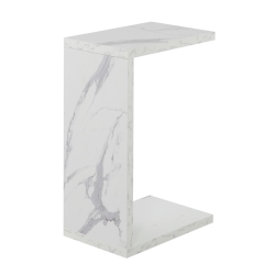 CONVENIENCE CONCEPTS Northfield Admiral C End Table In Faux Marble Wood In White