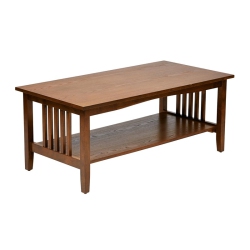 OFFICE STAR Sierra Ash Wood Mission Style Coffee Table In Brown