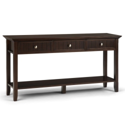 SIMPLI HOME Acadian Wood 60" Transitional Console Sofa Table In Brunette In Brown