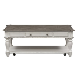 LIBERTY FURNITURE Magnolia Manor Rectangular Cocktail Table In White
