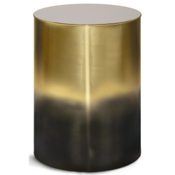 SIMPLI HOME Curtis Industrial 16 " Metal Metal Cylinder Accent Table In Ombre Black- In Gold
